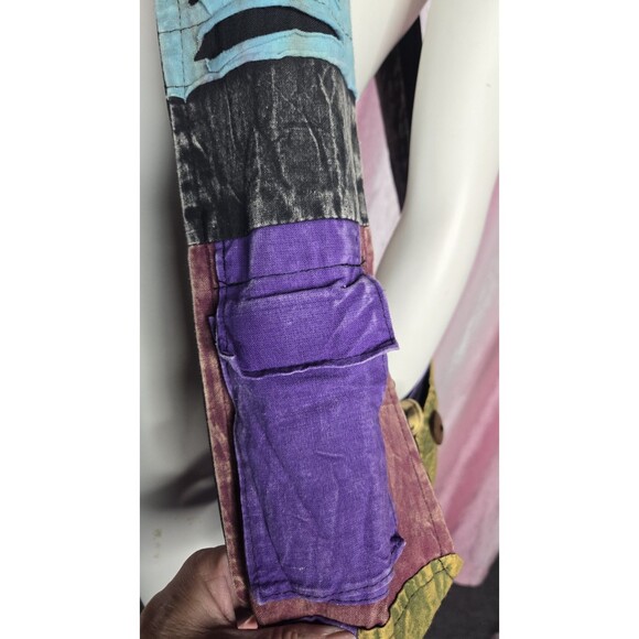 Peace Dove Flower Hippie Bohemian Hobo Green Canvas Purse Made In Nepal 15x15 - Picture 5 of 8